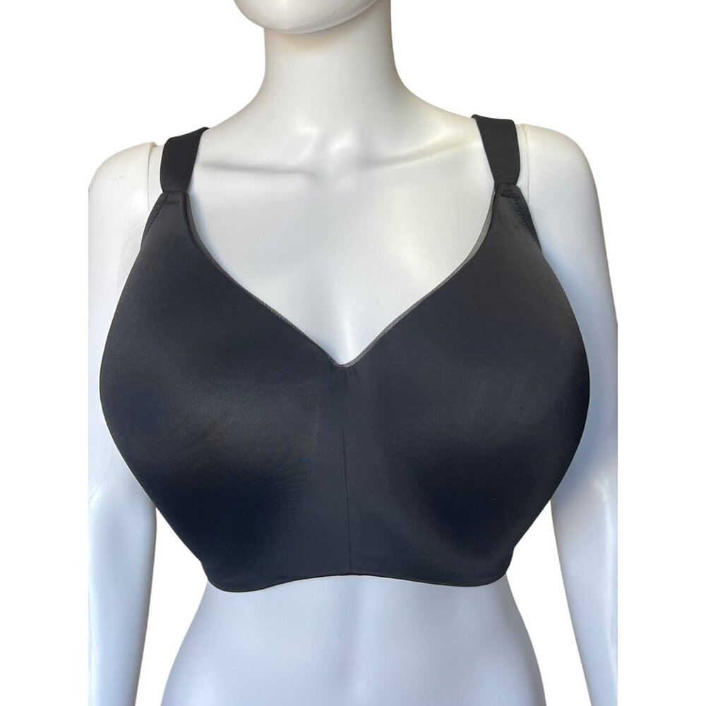 Auden Black Smooth Seamless Full-Coverage Bra Adjustable Straps Size 46DDD